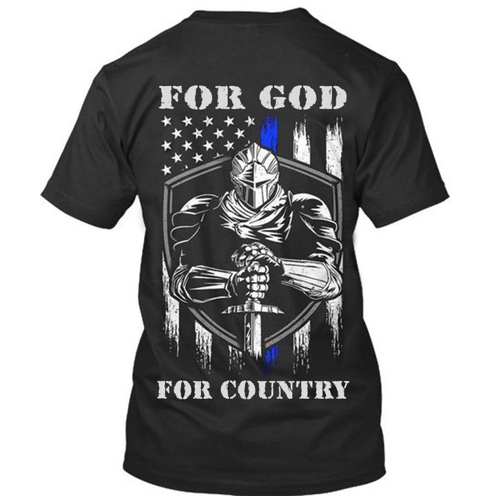 Thin Blue Line For God For Country T-Shirt