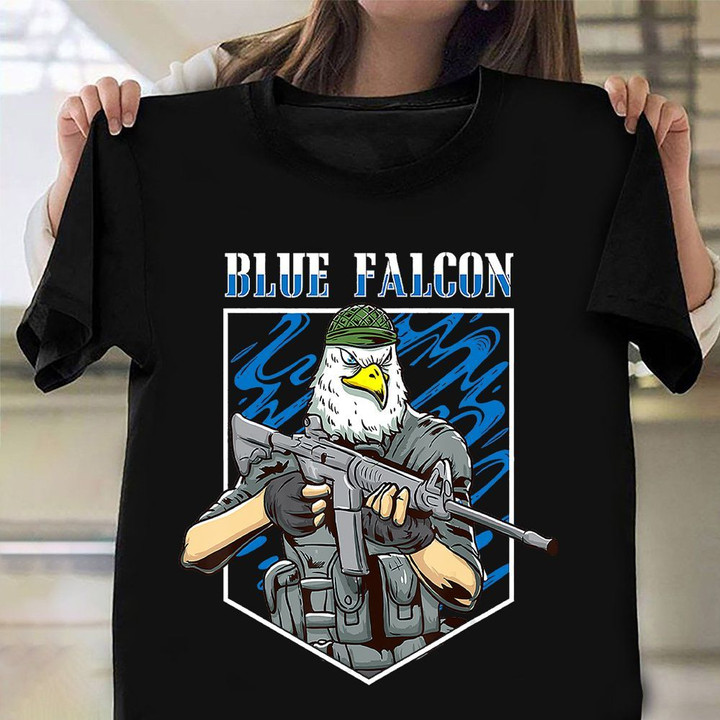 Blue Falcon Military Veteran Shirt Military Humor Joke T-Shirt Patriotic Gifts For Veterans