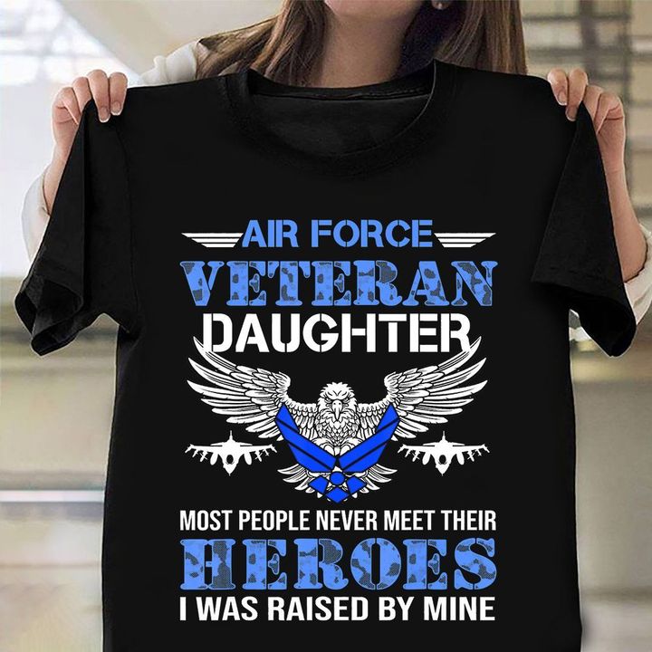 Air Force Veteran Daughter Shirt Proud Women Veteran T-Shirt Air Force Retirement Gifts