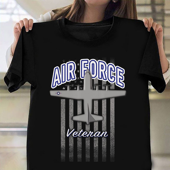 Air Force Veteran C-130 Hercules Shirt American Flag T-Shirt Gifts For Veteran