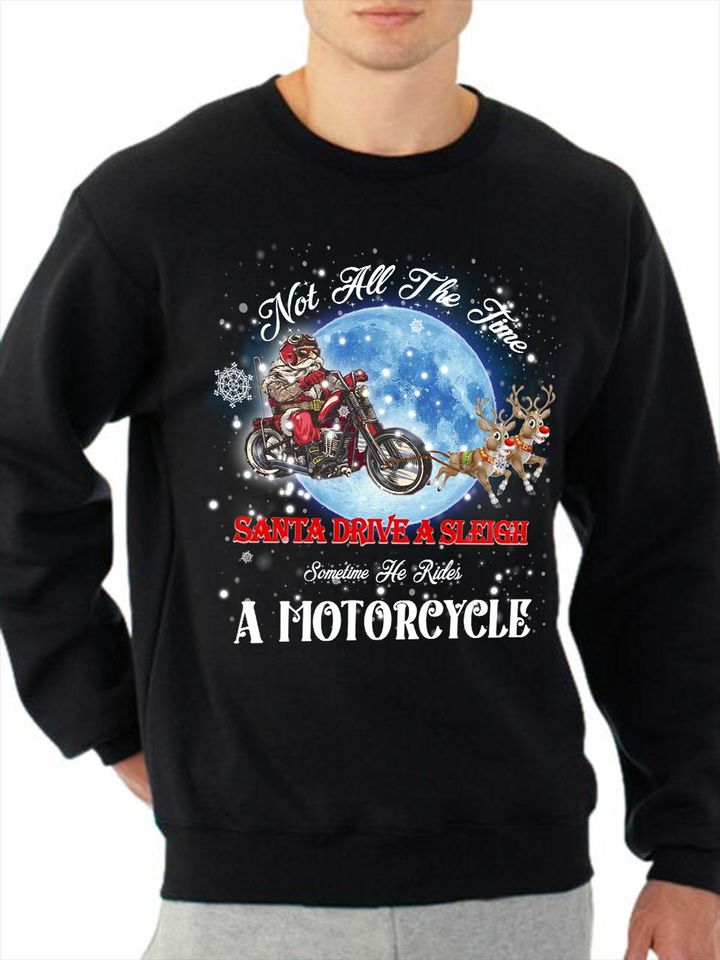 Santa Ride Motorcycle Xmas Sweatshirt