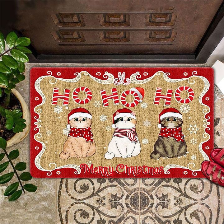 Cat Ho Ho Ho Doormat Merry Christmas Doormat Cute Gifts For Cat Lovers