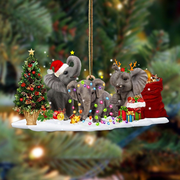Elephant Christmas Ornament Xmas Holiday Cute Ornament For Christmas Tree 2021 Decorating