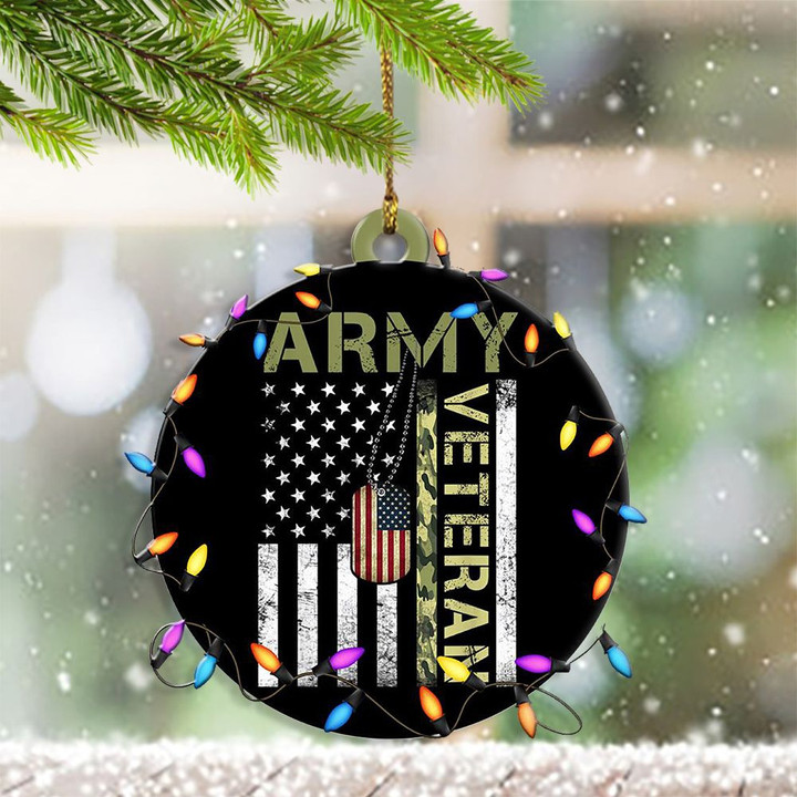 Army Veteran Ornament Military American Flag Ornament Christmas Tree Decor
