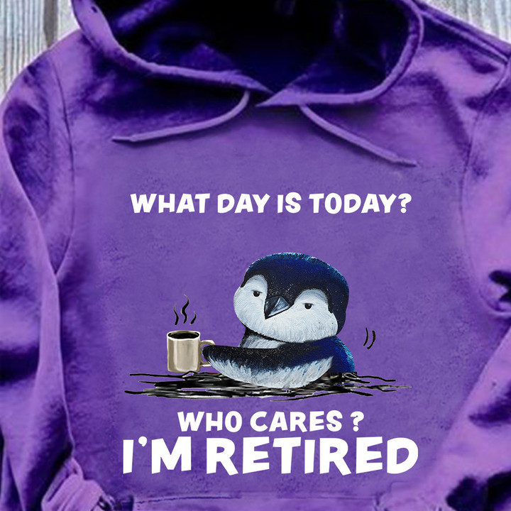Penguin With Coffee What Day Is Today Hoodie