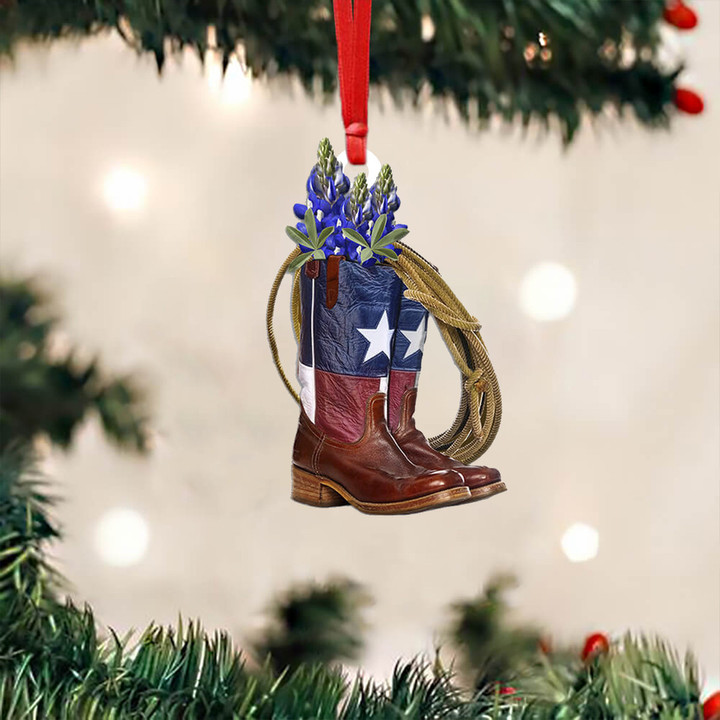 Texas Cowboy Boot Ornament Dallas Cowboy Christmas Ornament Western Gifts For Him
