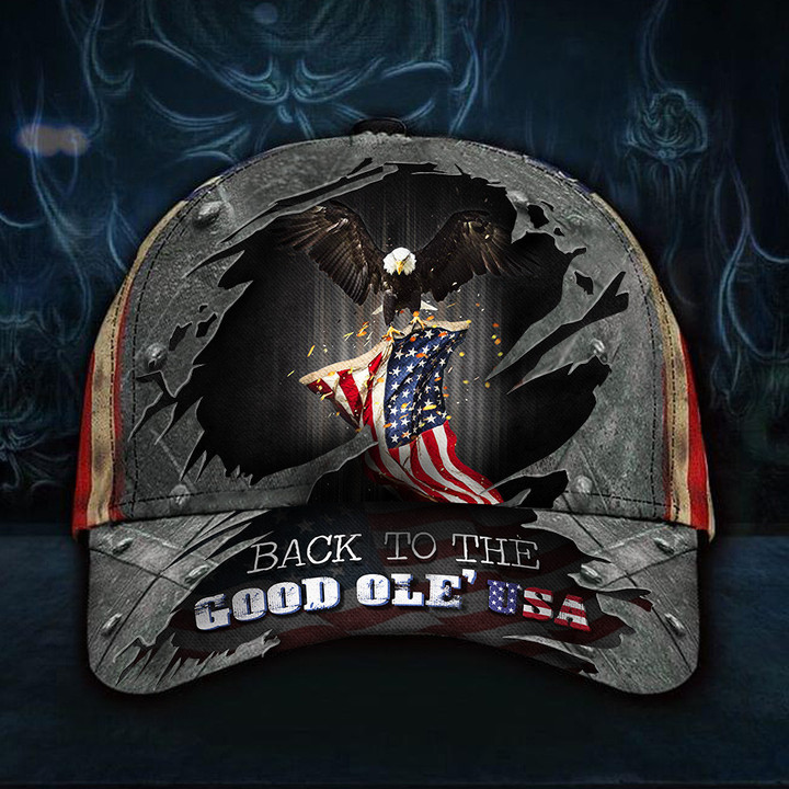 Back The Good Ole' USA Hat American Eagle Vintage Hats For Men Patriotic Gifts