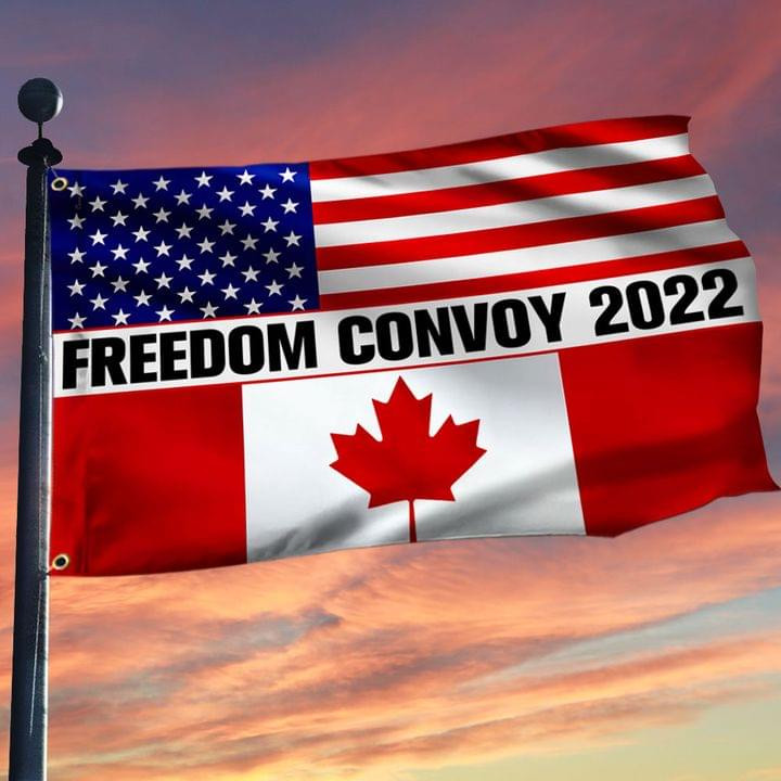 Freedom Convoy 2022 Canadia American Grommet Flag