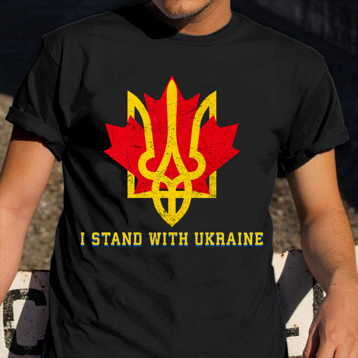 Canadian Ukraine Symbol Shirt Stand With Support Ukraina Vintage T-Shirt Canadian Gifts