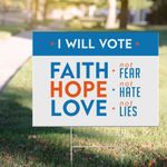I Will Vote Faith Hope Love Yard Sign For Christian Home Decor Welcome Sign Decoration