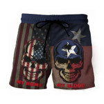 Skull Texas American Flag Vintage Mens Short Proud Texan Clothing Gift For Him