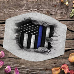 Thin Blue Line Flag 3D Inside Logo Thin Blue Line Cloth Face Mask Presents For Friends