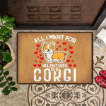All I Want For Valentines Is A Corgi Doormat Cute Valentine Day Doormat For Corgi Lover
