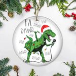 Fa Rawr Rawr Dinosaur Ornament T-Rex Santa Claus Ornament Cute Gift For Dinosaur Lover