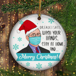 Fauci Ornament Dr Fauci Wash Your Hand Stay At Home And Merry Christmas Ornament Tree Decor