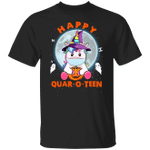 Cute Unicorn Happy Quar-O-Teen Halloween T-Shirt Gift For Her Birthday Halloween Special Gift