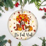 Bulldog It's Fall Y'all Thanksgiving Ornament For Dinner Party Decor, Gift Ideas For Family