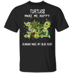 Turtles Make Me Happy Humans T-Shirt Snow Falling Christmas Shirt Gifts For Turtle Lovers_