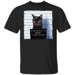 Black Cat Prison Shirt Dangerous Cat On The Naughty List Graphic Tee Gift For Cat Lover