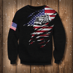 Truck American Flag 3D Sweatshirt Pride Truck Driver Sweater Winter Gift Truck Driver Gift