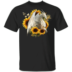 White Dragon Sunflower Printed T-Shirt Graphic Tee Gifts For Friends Legend Gifts Shirt