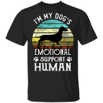 Dachshund Im My Dog's Emotional Support Human T-Shirt Vintage Tees Dachshund Gifts For Family