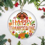 Turkey Happy Thanksgiving Ornament Fall Leaves Thanksgiving Ornament, Gifts For Coworkers