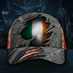 Ireland Flag And American Flag 3D Hat USA Irish Old Vintage Cap Easter Gift For Coworker