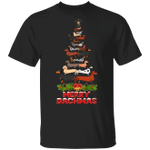 Dachshund Merry Christmas T-Shirt Funny Weiner Dog Christmas Tree Shirt Gift For Dog Lover