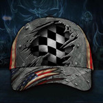 Racing Hat 3D Print Vintage Old Retro Patriotic American Flag Racing Cap Men's Gift