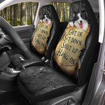Border Collie Get In Sit Down Shut Up Hang On Car Seat Cover Funny Cute Auto Front Seat Cover