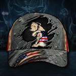 English Bulldog Hat And American Flag I Love Mom Cap For The Most Beautiful Woman In The World