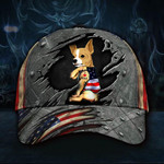Chihuahua I Love Dad Inside American Flag Cap Cute Dog Dad Father's Day Gift From Wife