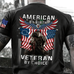 American By Birth Veteran By Choice Shirt Eagle Thin Green Line Vet Retirement Present For Dad