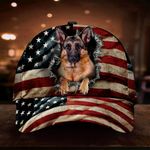 German Shepherd American Flag 3D Hat Vintage Patriotic Dog Cap 4Th Of July Independence day