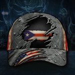 Puerto Rico Flag With US Flag Unisex Hat Happy Independence Day Cap 4th Of July Gifts