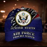 US Air Force Proud Served 3D Hat American Flag Patriotic Honor USAF Veteran Memorial Day