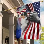 Australian Shepherd Flag Dog Patriotic Happy American Independence Day Outdoor Decor