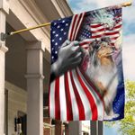 Sheltie With American Flag Patriotic Dog Owner 4Th Of July Holiday 2021 House Decor