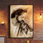 Jesus Kisses Dachshund Vintage Poster Jesus Christ Christian Decorations For Home Dog Owner