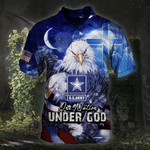 One Nation Under God Polo Shirt U.S Army Logo Eagle American Military Tee Patriot Gift