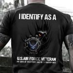 I Identify As A U.S Air Force Veteran Shirt Graphic Logo Army Dad Shirt Patriotic Gifts
