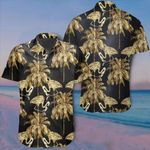 Flamingo Black And Gold Hawaiian Shirt For Men