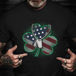 American Flag Clover St Patrick's Day Shirt Proud Veteran Patriotic T-Shirt Gifts Ideas 2021