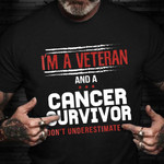 I'm A Veteran And A Cancer Survivor T-Shirt USA Soldier Breast Cancer Shirts Veterans Day Gifts