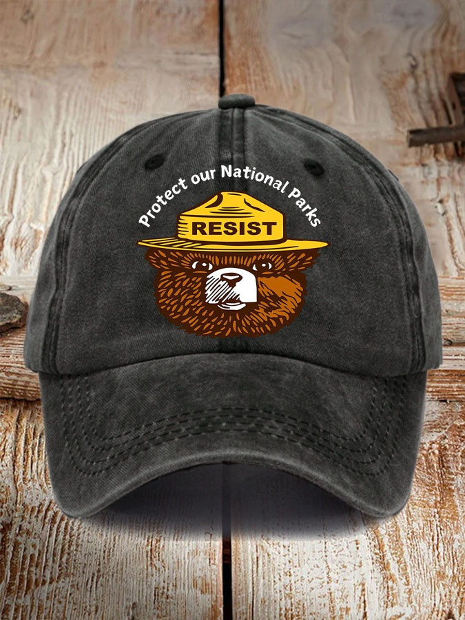Smokey The Bear Resist Protect Save Our National Parks Hat Save National Parks Cap