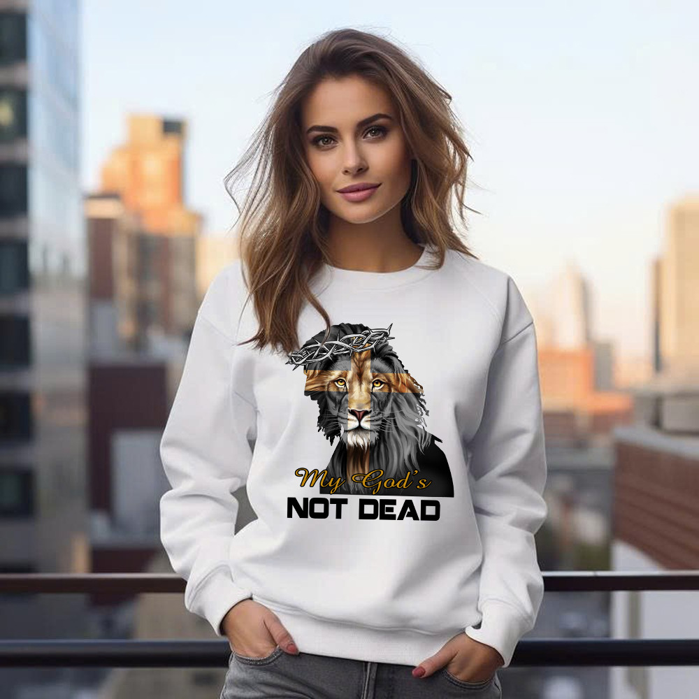 Lion Jesus My God's Not Dead Sweatshirt Faith Mens Christian Clothing Gifts For Him Basgiathsweatshirts - Image 4