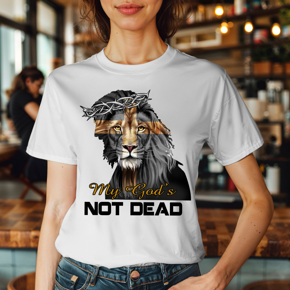 Lion Jesus My God's Not Dead T-Shirt Faith Mens Christian Clothing Gifts For Him Basgiathsweatshirts - Image 2