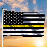 Thin Yellow Line Flag Gold Honor Dispatcher Tow Truck Driver Security Guard Loss Prevention
