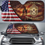 American Flag Sun Shade Military Proudly Served Auto Sun Shade
